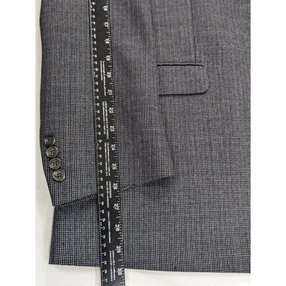 Chaps Ralph Lauren Blazer Suit‎ Jacket Soft Wool Birdseye Blue 48L *Small Hole